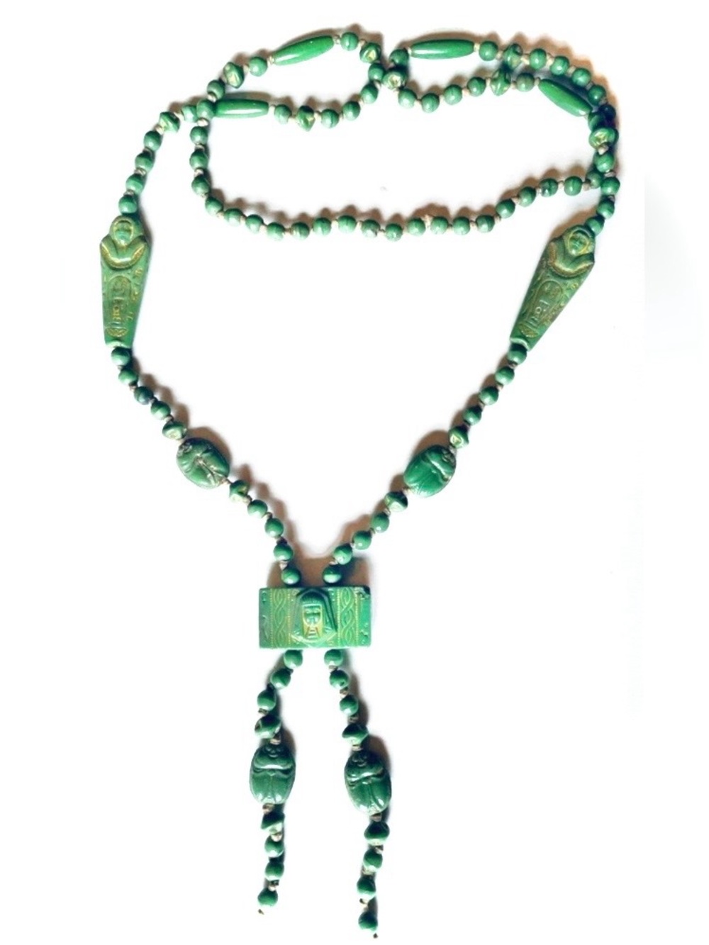 Neiger Brothers 1920's  Egyptian Revival Glass Necklace